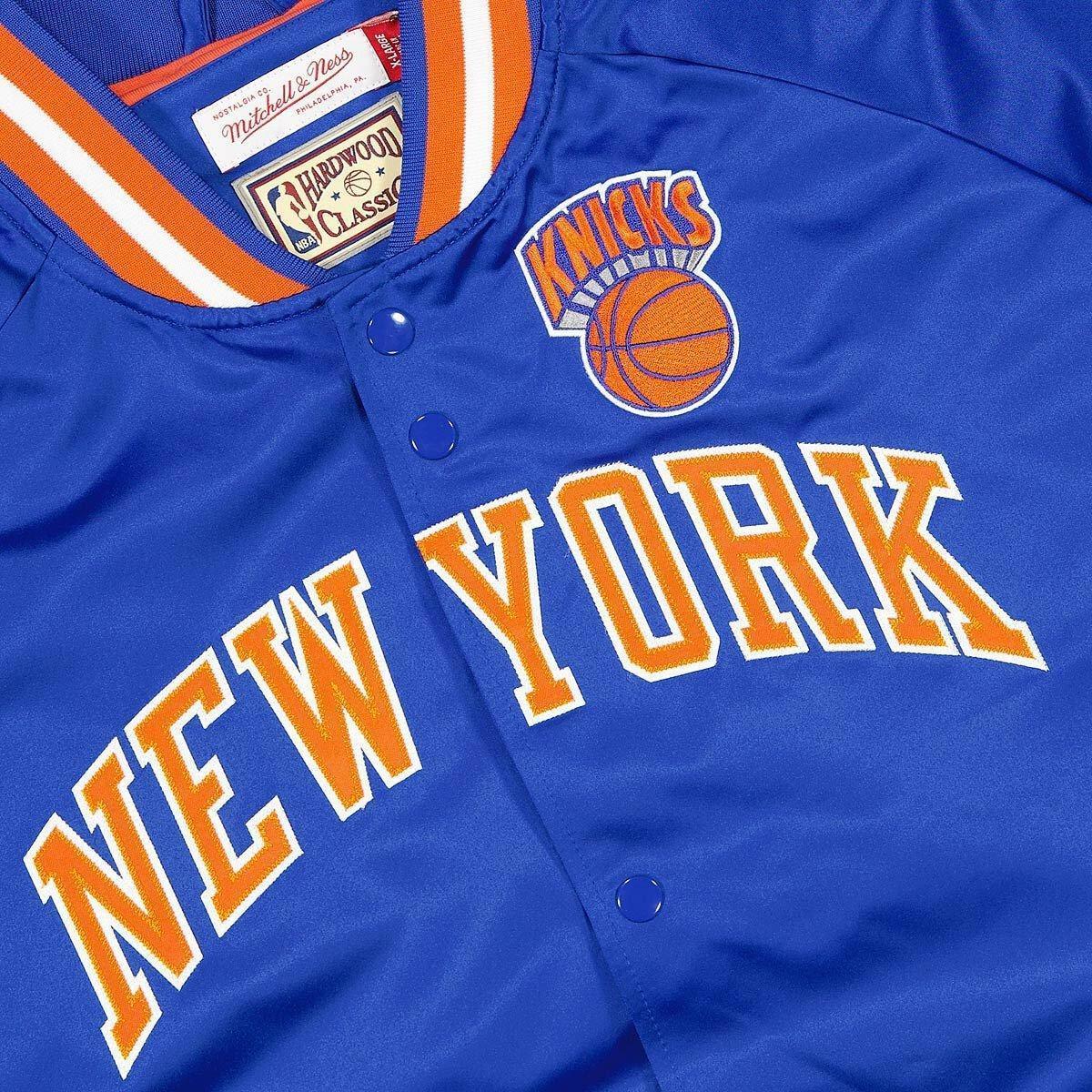 Jaqueta College Mitchell & Ness NBA New York Knicks - Azul+Laranja
