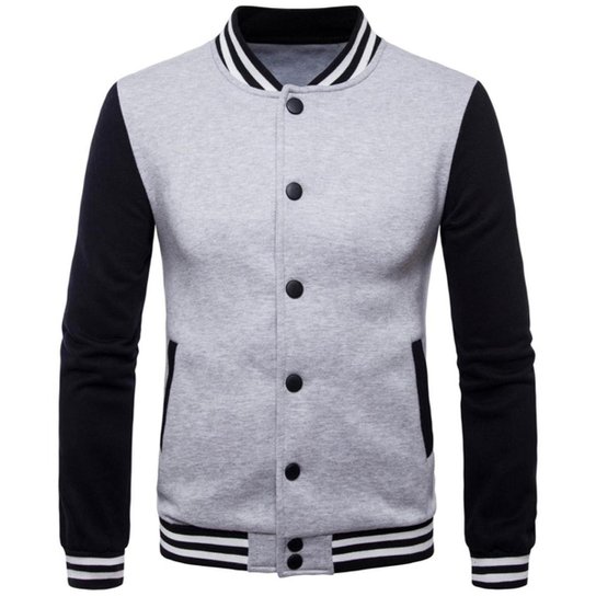 Jaqueta College Moletom Masculina Casaco Colegial - Cinza é ruim? Jaqueta College Moletom Masculina Casaco Colegial - Cinza é boa?