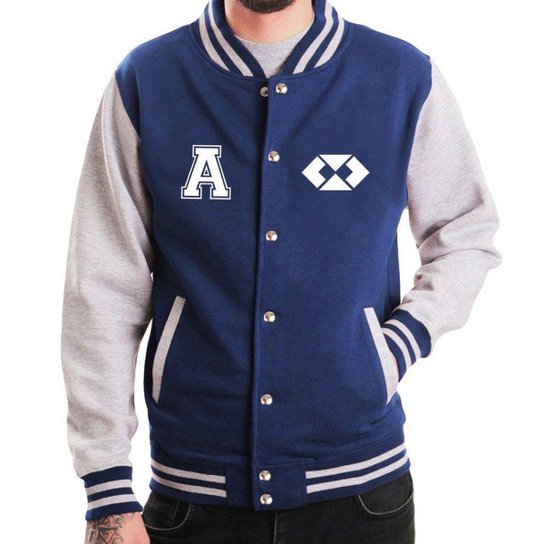 Jaqueta College Universitária Faculdade Administração Masculina - Azul Escuro Menor preço em Jaqueta College Universitária Faculdade Administração Masculina - Azul Escuro