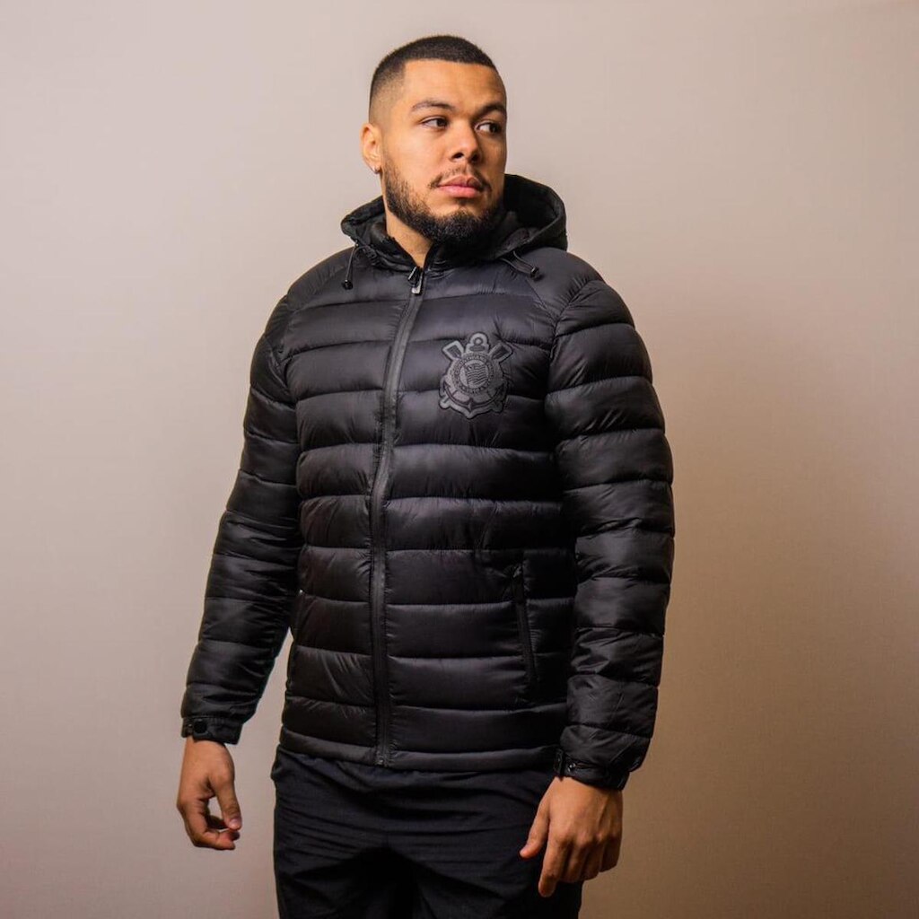 Jaqueta Corinthians Puffer C/Capuz 32624 Preta