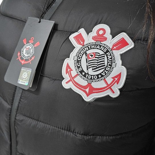 Jaqueta Corinthians Puffer Símbolo Com Capuz - Feminino Tamanho:M;Cor:;Gênero:Feminino
