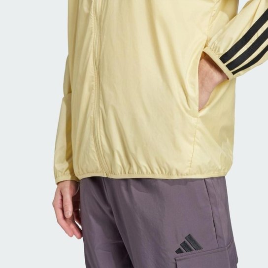 Jaqueta Corta Vento Adidas 3 Listras Masculina