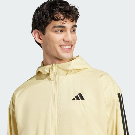 Jaqueta Corta Vento Adidas 3 Listras Masculina