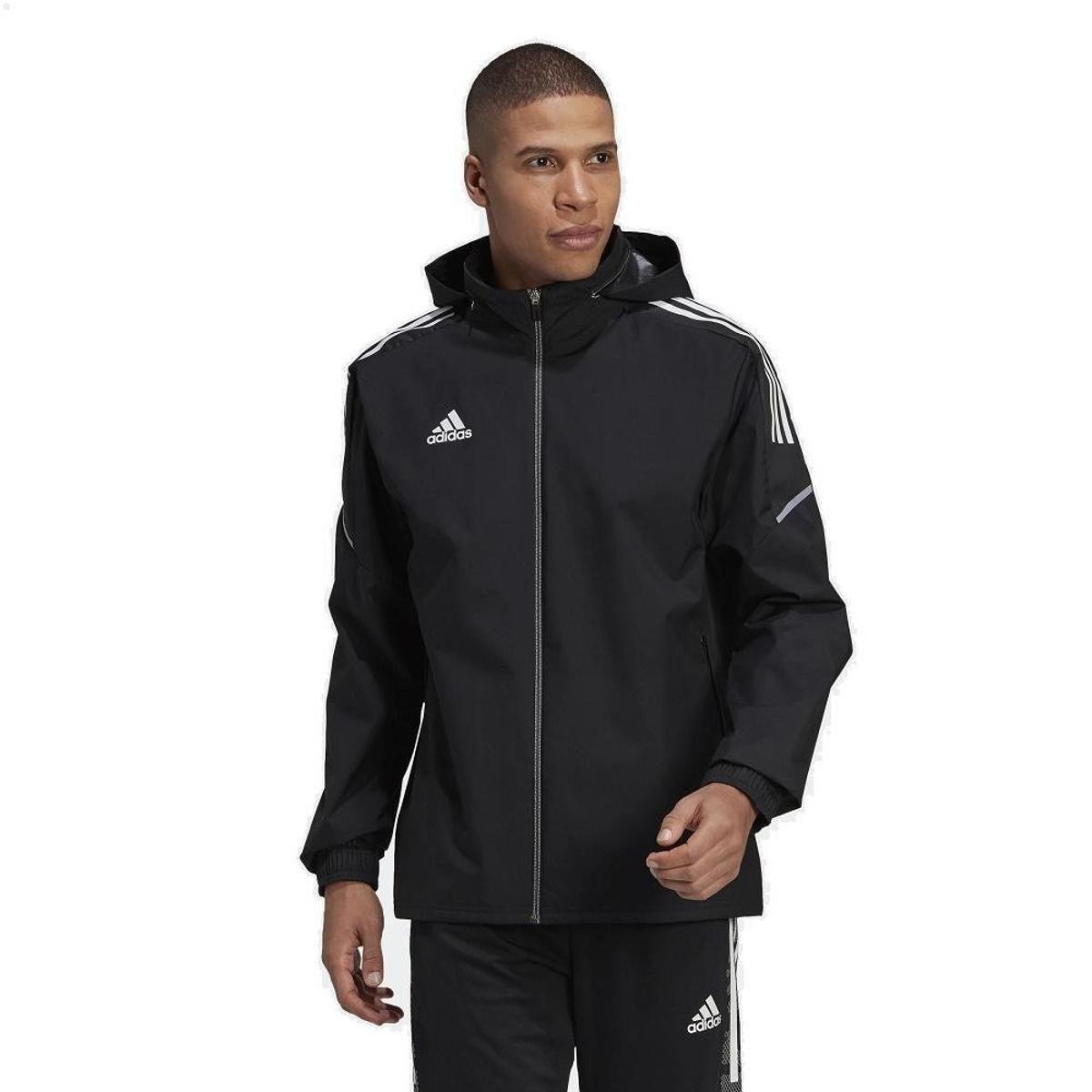 JAQUETA CORTA VENTO ADIDAS CON21 AW Menor preço em JAQUETA CORTA VENTO ADIDAS CON21 AW