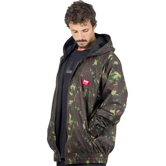 Jaqueta Corta Vento Alfa Masculina - Camuflado Verde