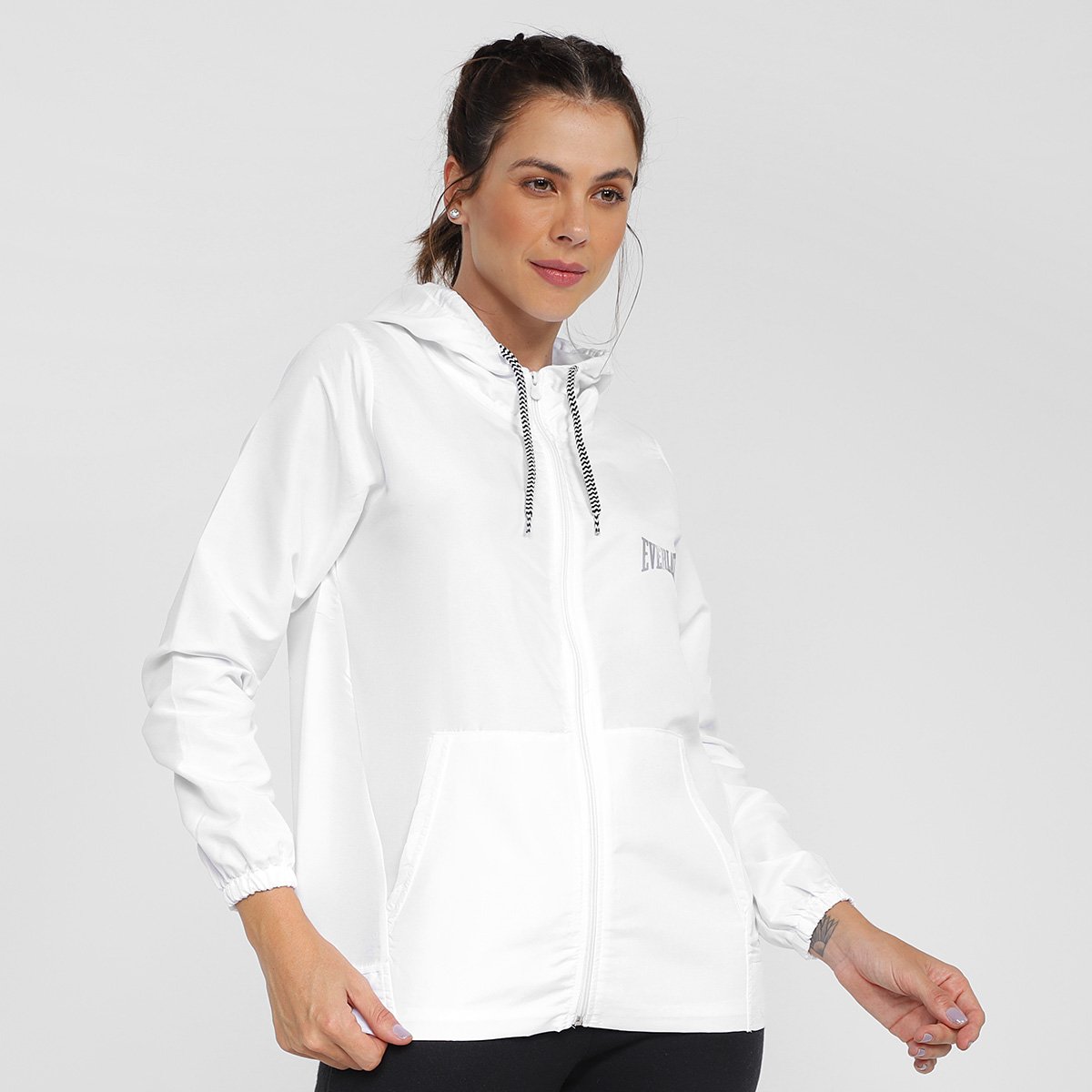 Jaqueta Corta Vento Everlast Feminina Branco Netshoes