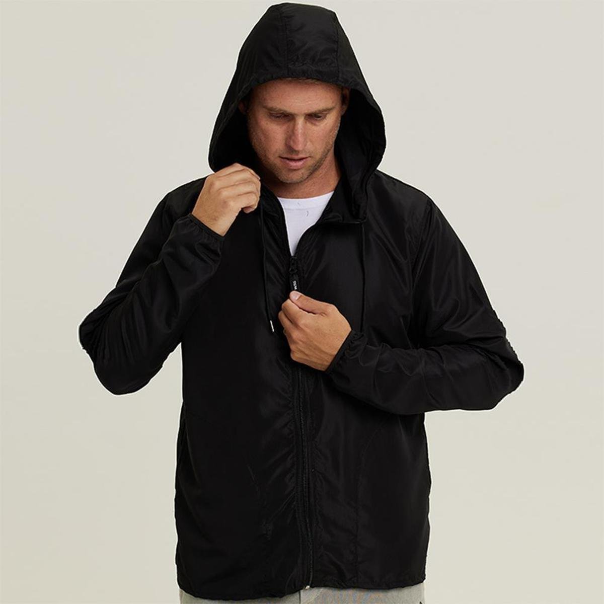 Jaqueta Corta Vento Impermeável Preto Masculino WSS Classic