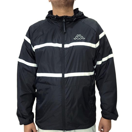 Jaqueta Corta Vento Kappa Sport Logo Masculino Original Preto+