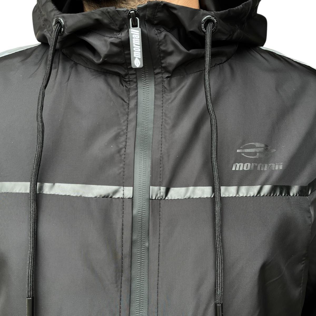 MOI　TINH　COAT Jaqueta Corta Vento Mormaii Masculina Refletiva Original - Preto