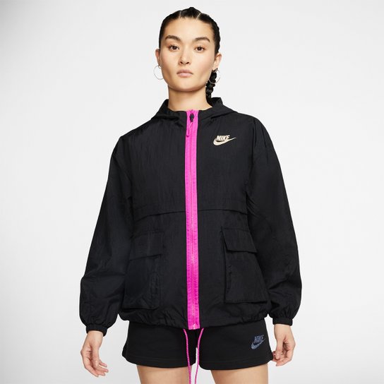 Jaqueta Corta-Vento Nike Sportswear Icon Clash Feminina - Preto Menor preço em Jaqueta Corta-Vento Nike Sportswear Icon Clash Feminina - Preto