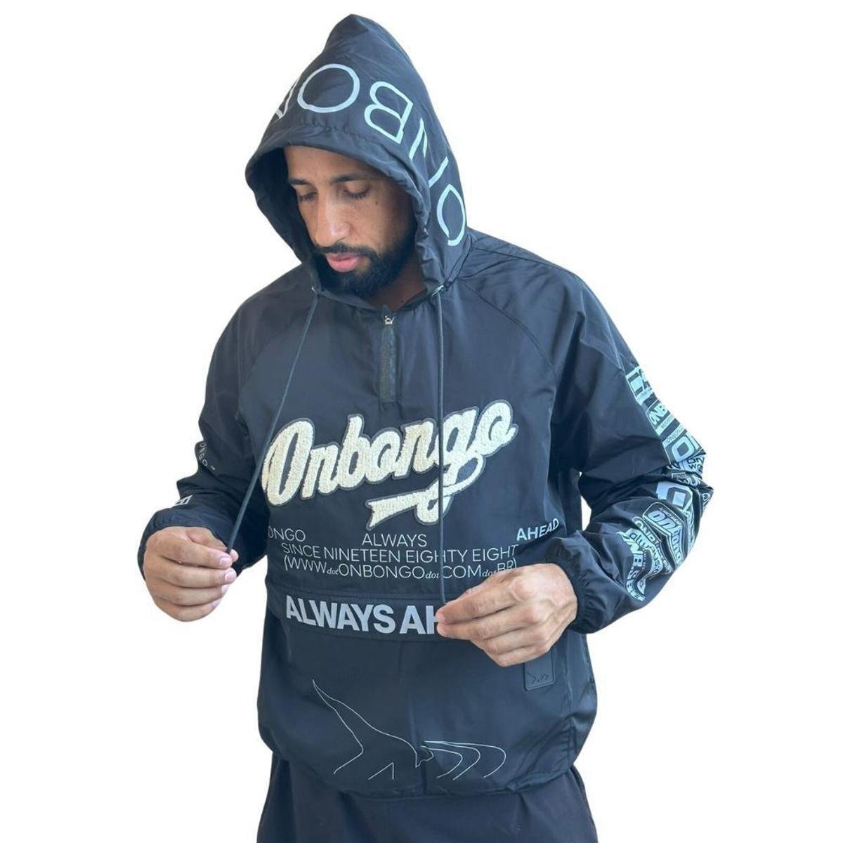 Jaqueta Corta Vento Onbongo Preta ON016 Preto Netshoes