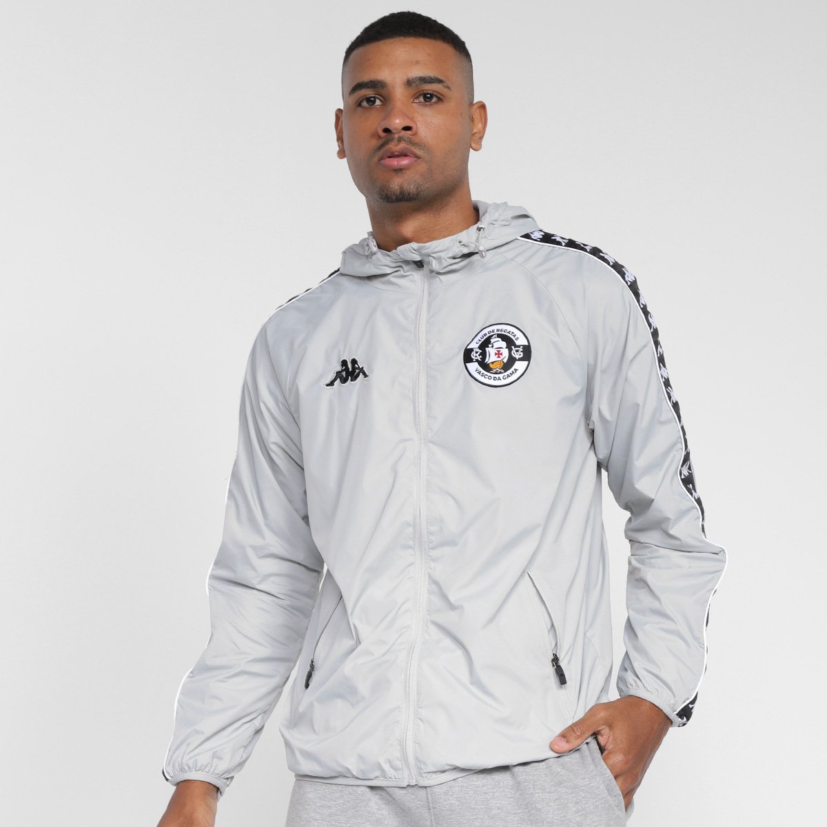 Jaqueta Corta-Vento Vasco da Gama Kappa Masculina Menor preço em Jaqueta Corta-Vento Vasco da Gama Kappa Masculina