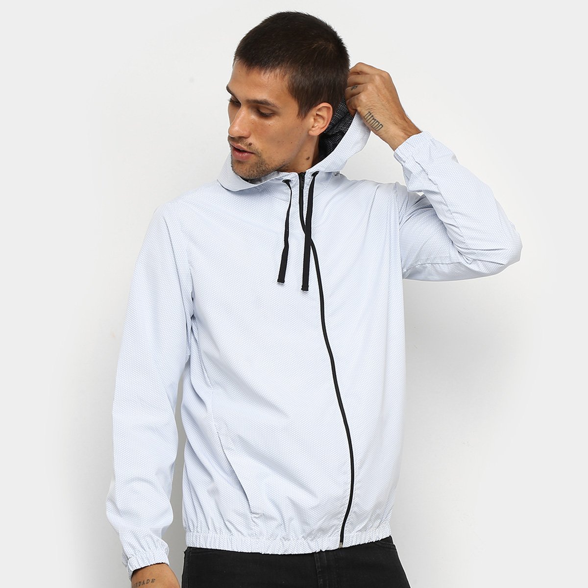corta vento branco masculino