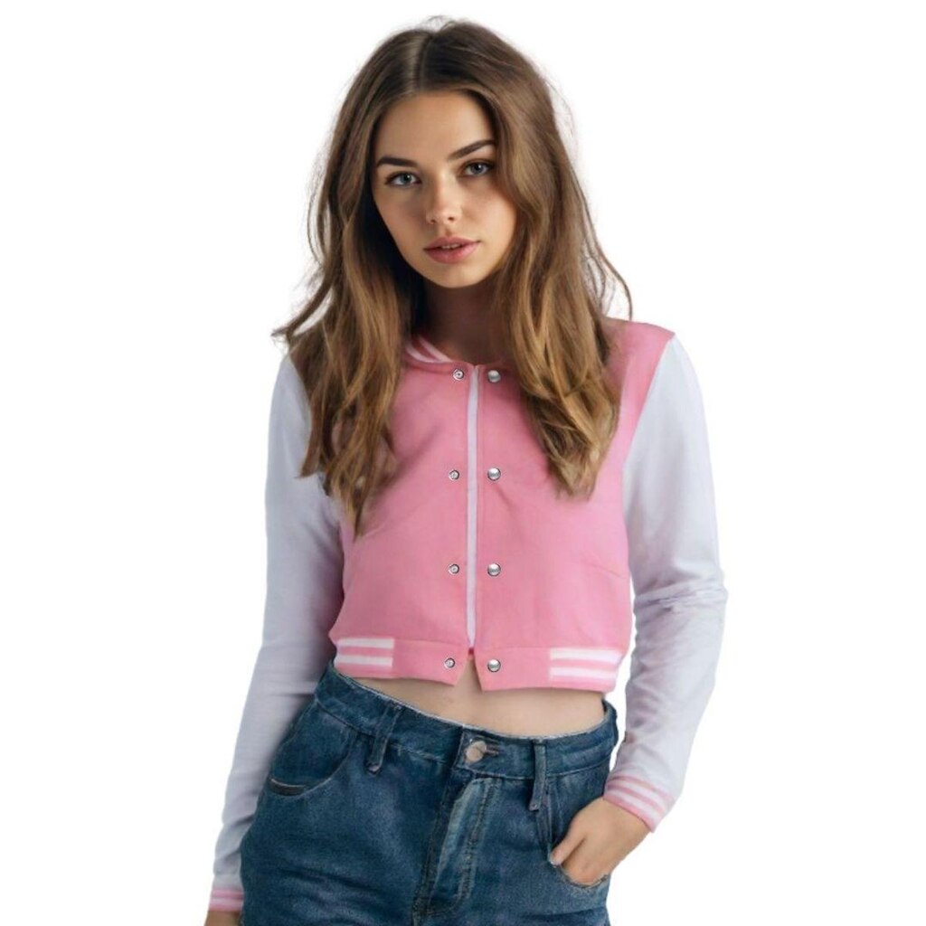 Jaqueta Cropped Moletom Feminina Sem Bolso