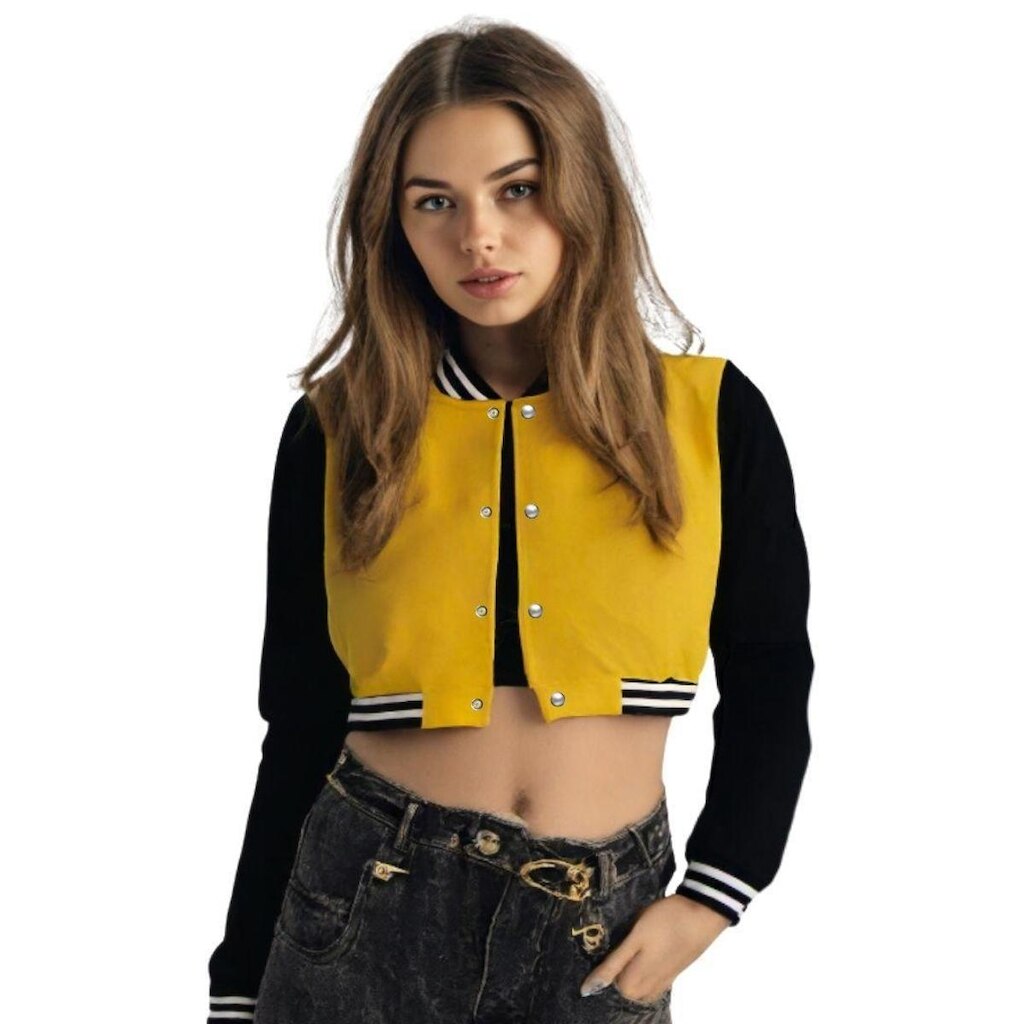 Jaqueta Cropped Moletom Feminina Sem Bolso