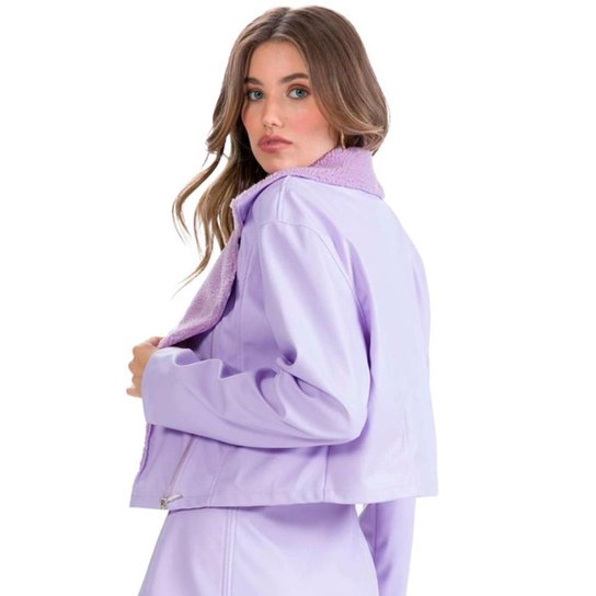 Jaqueta Cropped Myft Teddy Feminino
