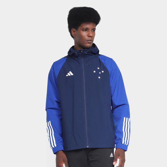 Jaqueta Cruzeiro 21/22 Adidas Chuva Masculina - Azul Menor preço em Jaqueta Cruzeiro 21/22 Adidas Chuva Masculina - Azul