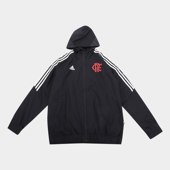 Jaqueta de Chuva Flamengo 22/23 Treino Adidas Masculina - Preto Menor preço em Jaqueta de Chuva Flamengo 22/23 Treino Adidas Masculina - Preto