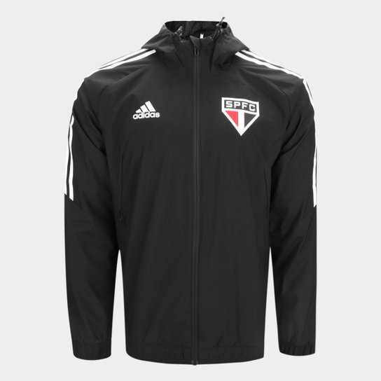 Jaqueta de Chuva São Paulo 22/23 Treino Adidas Masculina - Preto Menor preço em Jaqueta de Chuva São Paulo 22/23 Treino Adidas Masculina - Preto