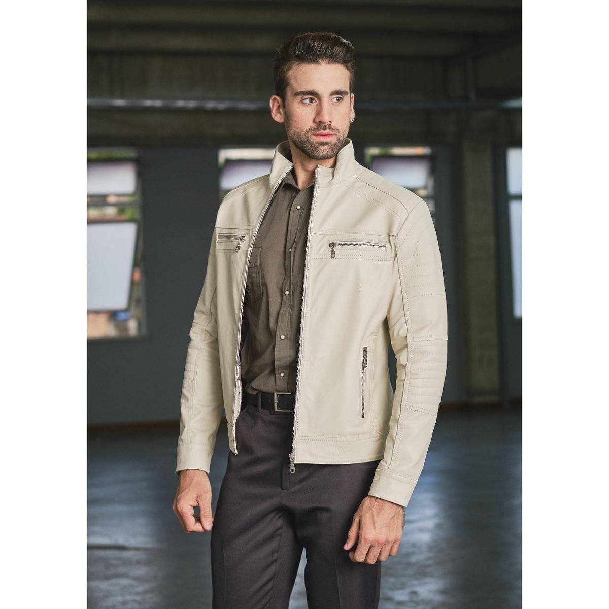 Social Casacos De Couro Masculino Jaqueta De Couro Masculina Off