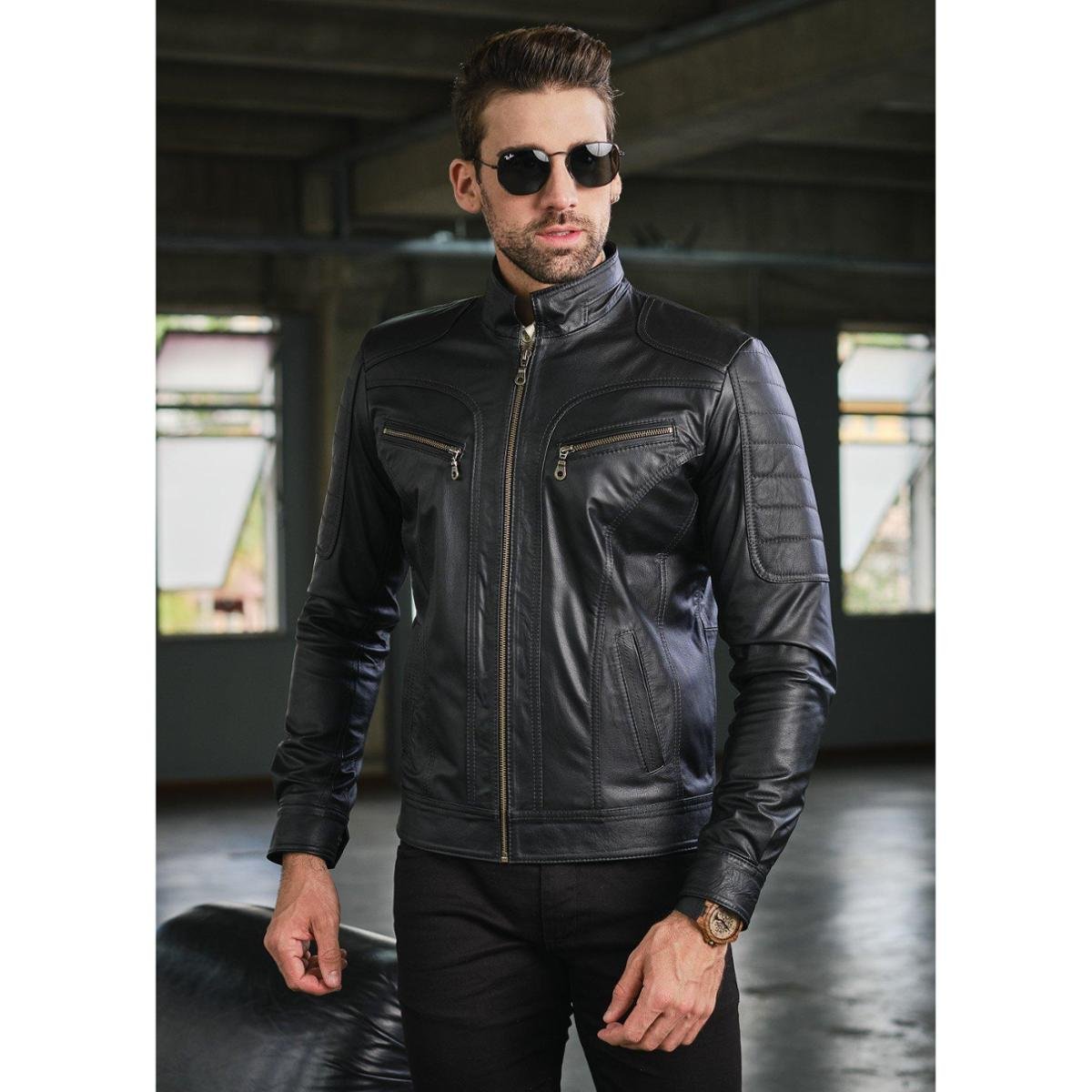 Leather Jacket Couro Tradicional Jaqueta De Couro Legitimo