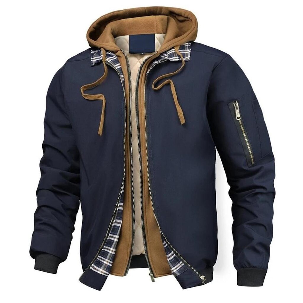 Jaqueta de Inverno Masculina com Capuz