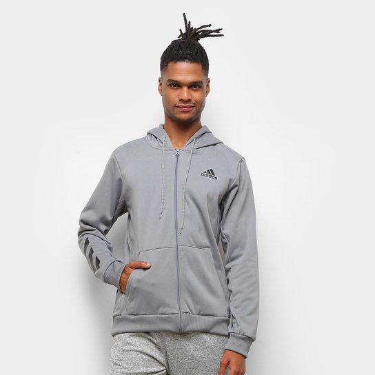 Jaqueta de Moletom Adidas Sport Bb Masculina - Cinza+Preto Menor preço em Jaqueta de Moletom Adidas Sport Bb Masculina - Cinza+Preto