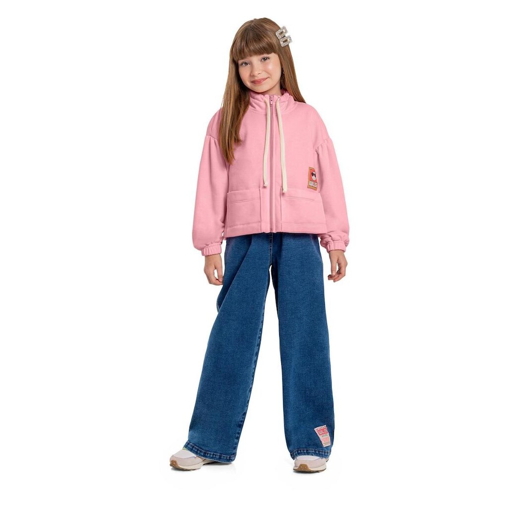 Jaqueta de Moletom Infantil para Menina Gloss