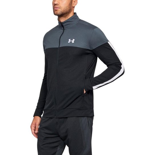 Jaqueta de Treino Masculina Under Armour Sportstyle Pique - Preto+Chumbo Menor preço em Jaqueta de Treino Masculina Under Armour Sportstyle Pique - Preto+Chumbo