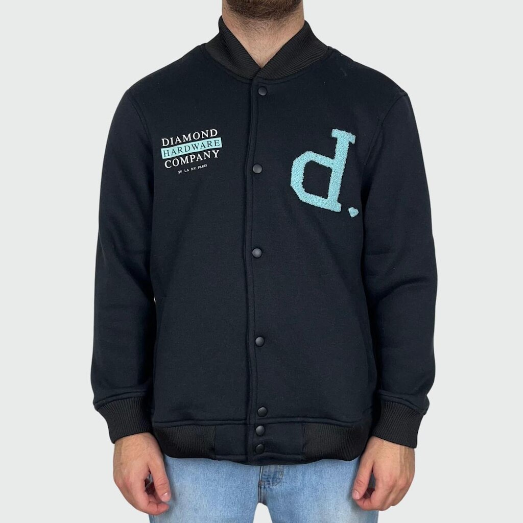 Jaqueta Diamond Un Polo Hardware Varsity Preto