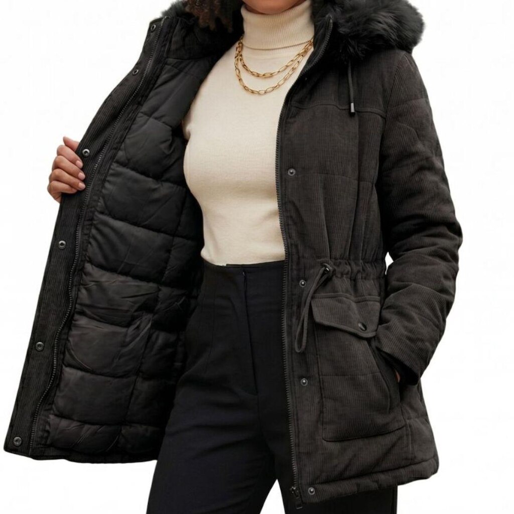 Jaqueta  Dupla Face Premium Veludo Cotelê e Puffer