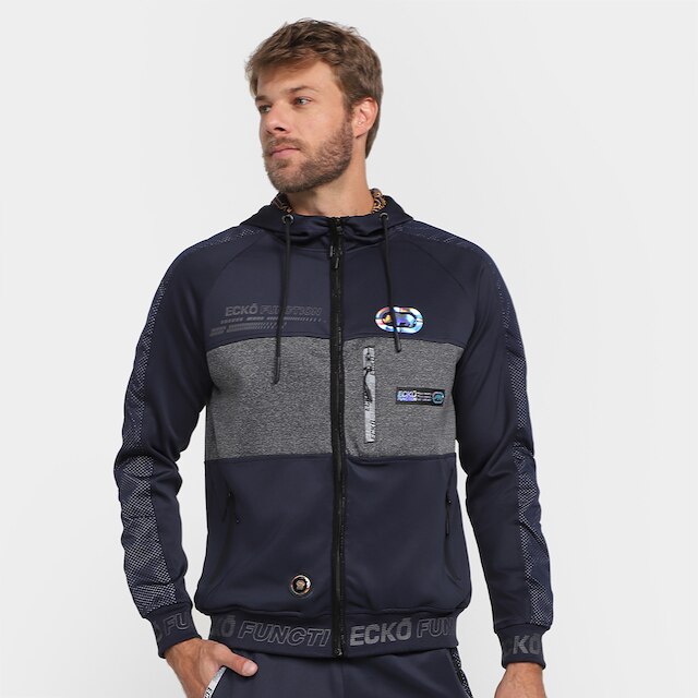 Jaqueta Ecko Estampada Masculina - Marinho Menor preço em Jaqueta Ecko Estampada Masculina - Marinho