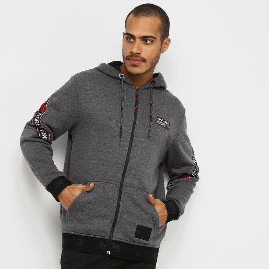 Jaqueta Ecko Famous Masculina - Preto+Cinza Menor preço em Jaqueta Ecko Famous Masculina - Preto+Cinza