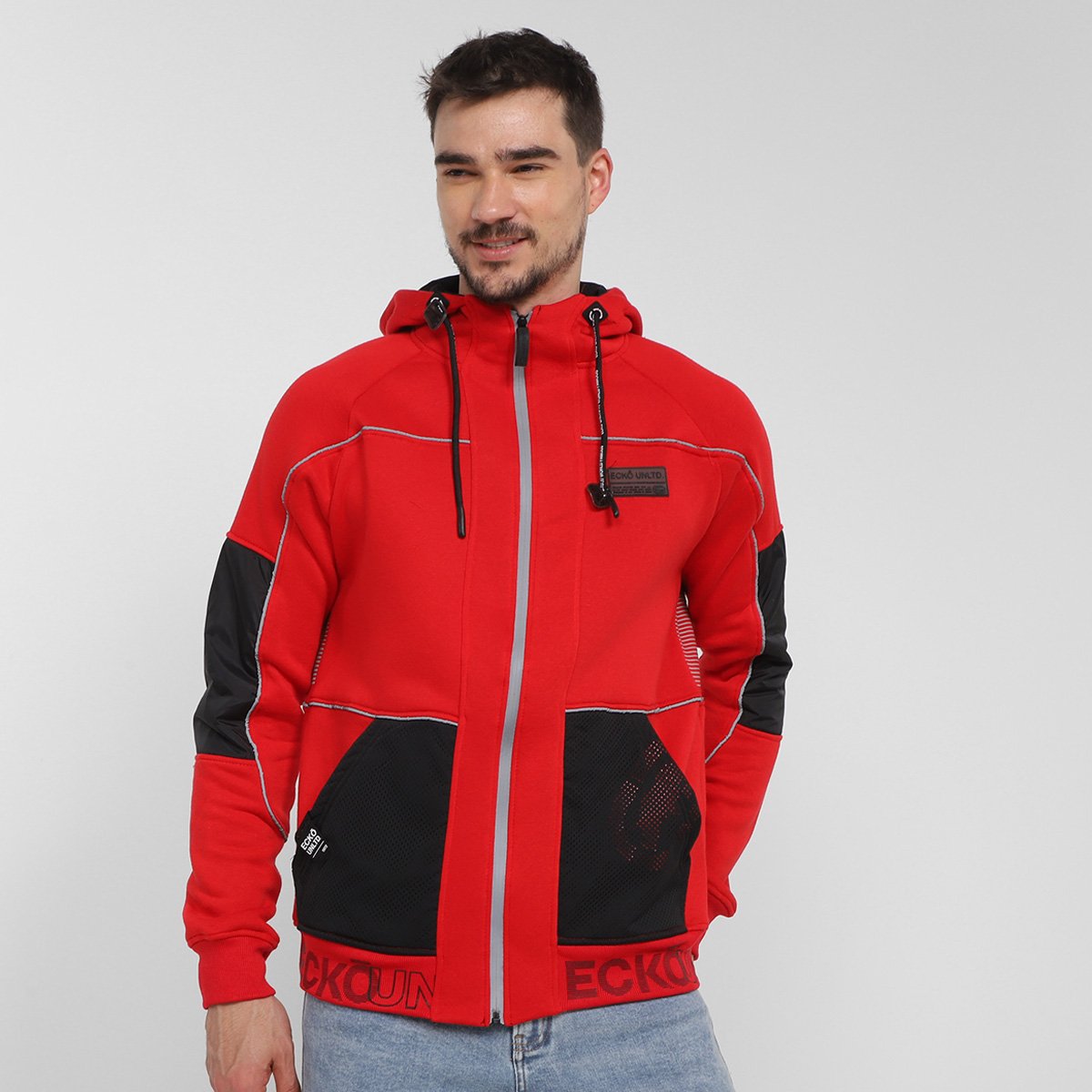 Jaqueta Ecko Unltd Estampada com Capuz Masculina Menor preço em Jaqueta Ecko Unltd Estampada com Capuz Masculina