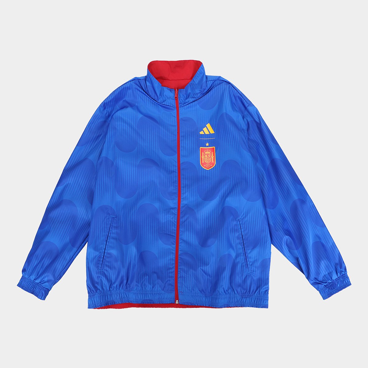 Jaqueta Espanha 22/23 Hino Dupla Face Adidas Masculina Menor preço em Jaqueta Espanha 22/23 Hino Dupla Face Adidas Masculina