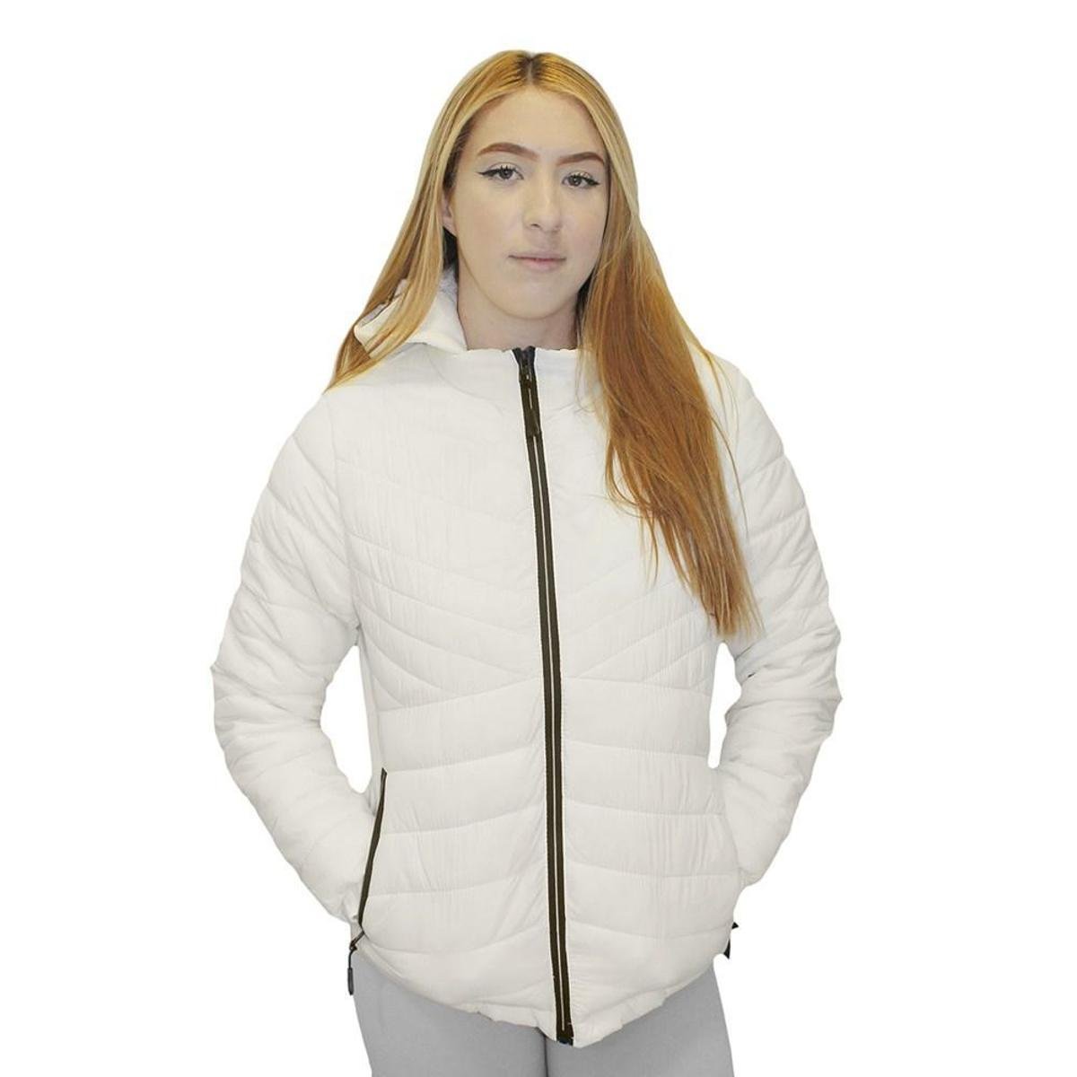 Jeans Casaco Nylon Branco Feminino Nylon Puffer Jaqueta Nylon