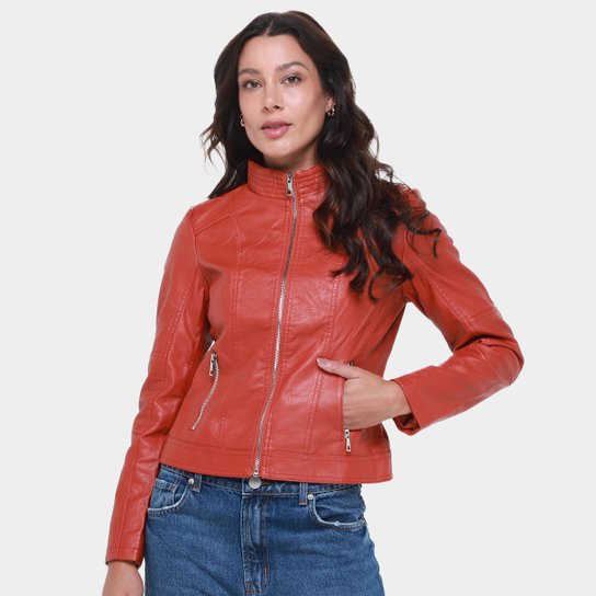 Jaqueta Facinelli Biker Feminina - Cacau Menor preço em Jaqueta Facinelli Biker Feminina - Cacau