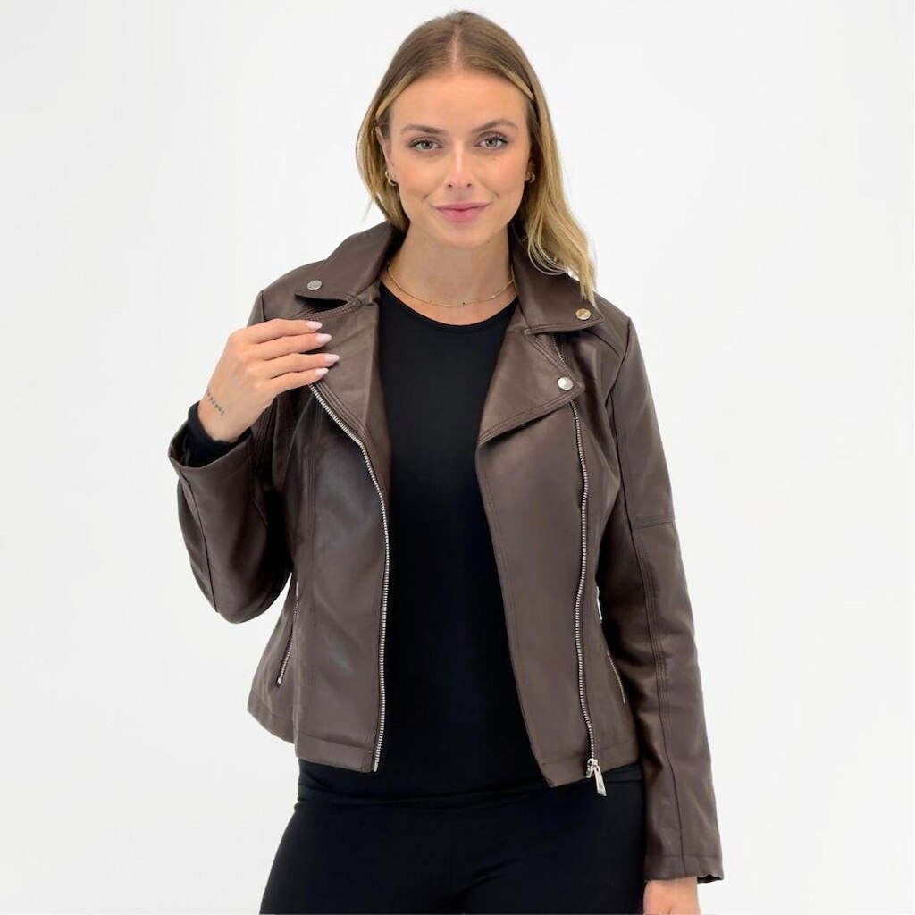 Jaqueta Facinelli em P.u com Bolso Feminina