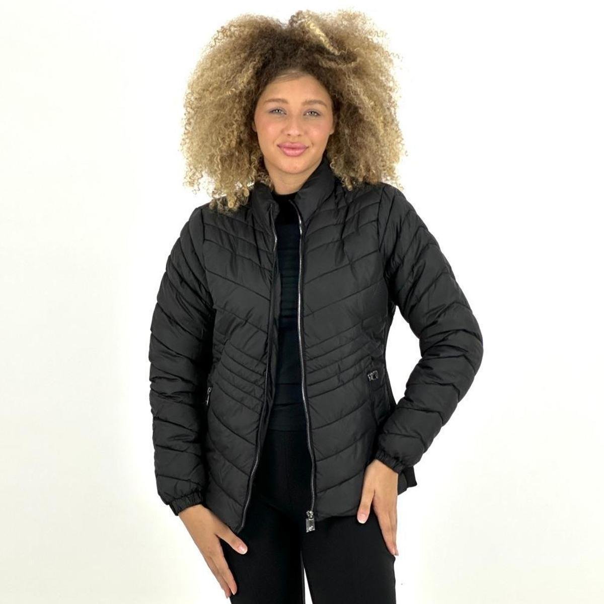 Jaqueta Facinelli Nylon Gola Alta com Zíper Feminina Menor preço em Jaqueta Facinelli Nylon Gola Alta com Zíper Feminina