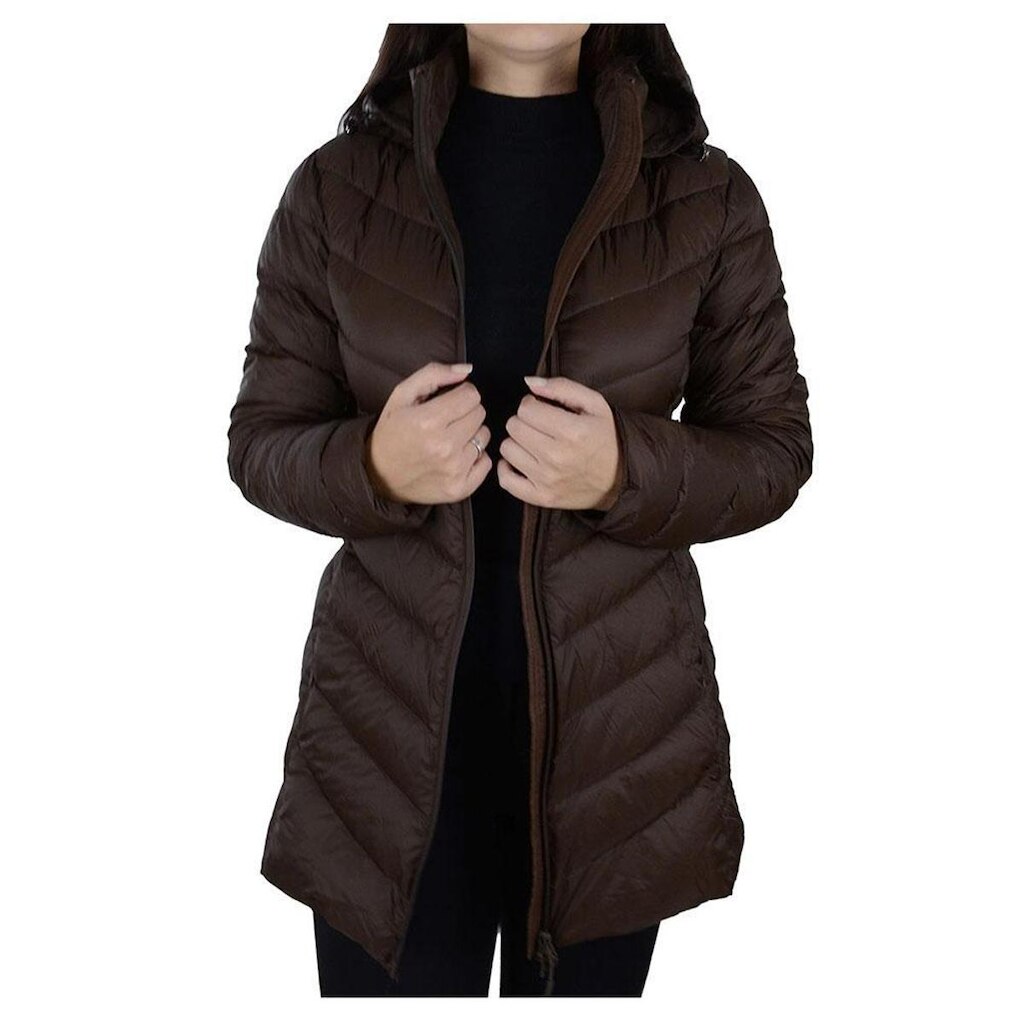 Jaqueta Feminina Alpelo Plumas Expresso Longa Marrom - 20500
