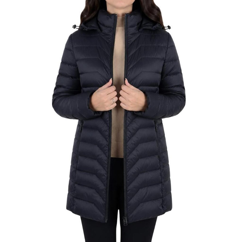 Jaqueta Feminina Alpelo Plumas Kohl Longa Preta - 20500
