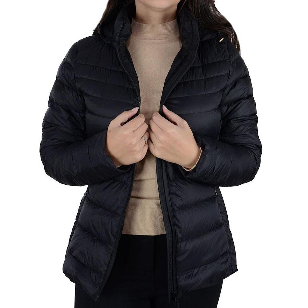 Jaqueta Feminina Alpelo Plumas Kohl Preta - 402001