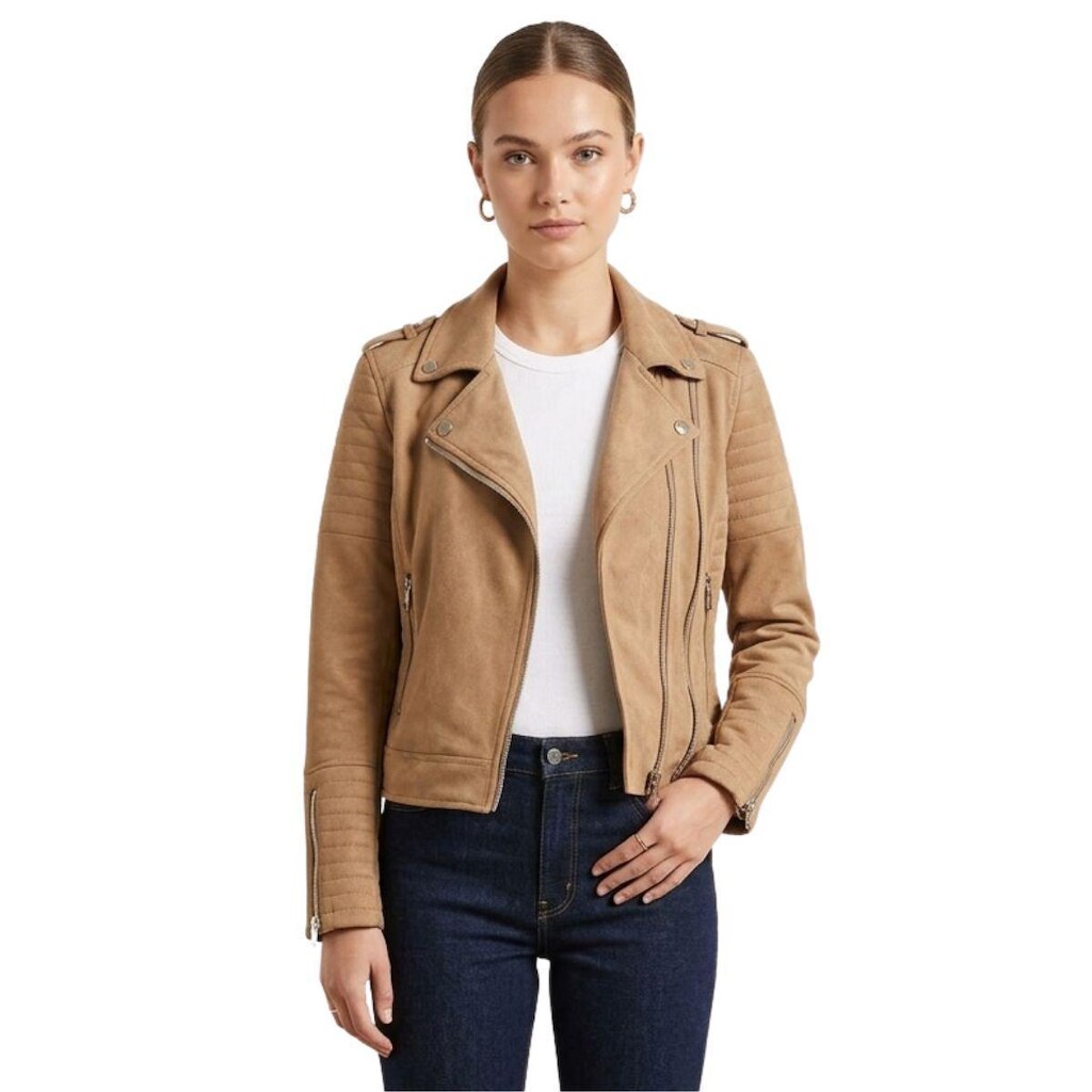 Jaqueta Feminina Biker em Suede Peluciada