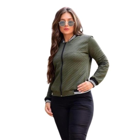 Jaqueta Feminina Blusa de Frio Bomber Inverno Donna Martins - Verde Militar é ruim? Jaqueta Feminina Blusa de Frio Bomber Inverno Donna Martins - Verde Militar é boa?