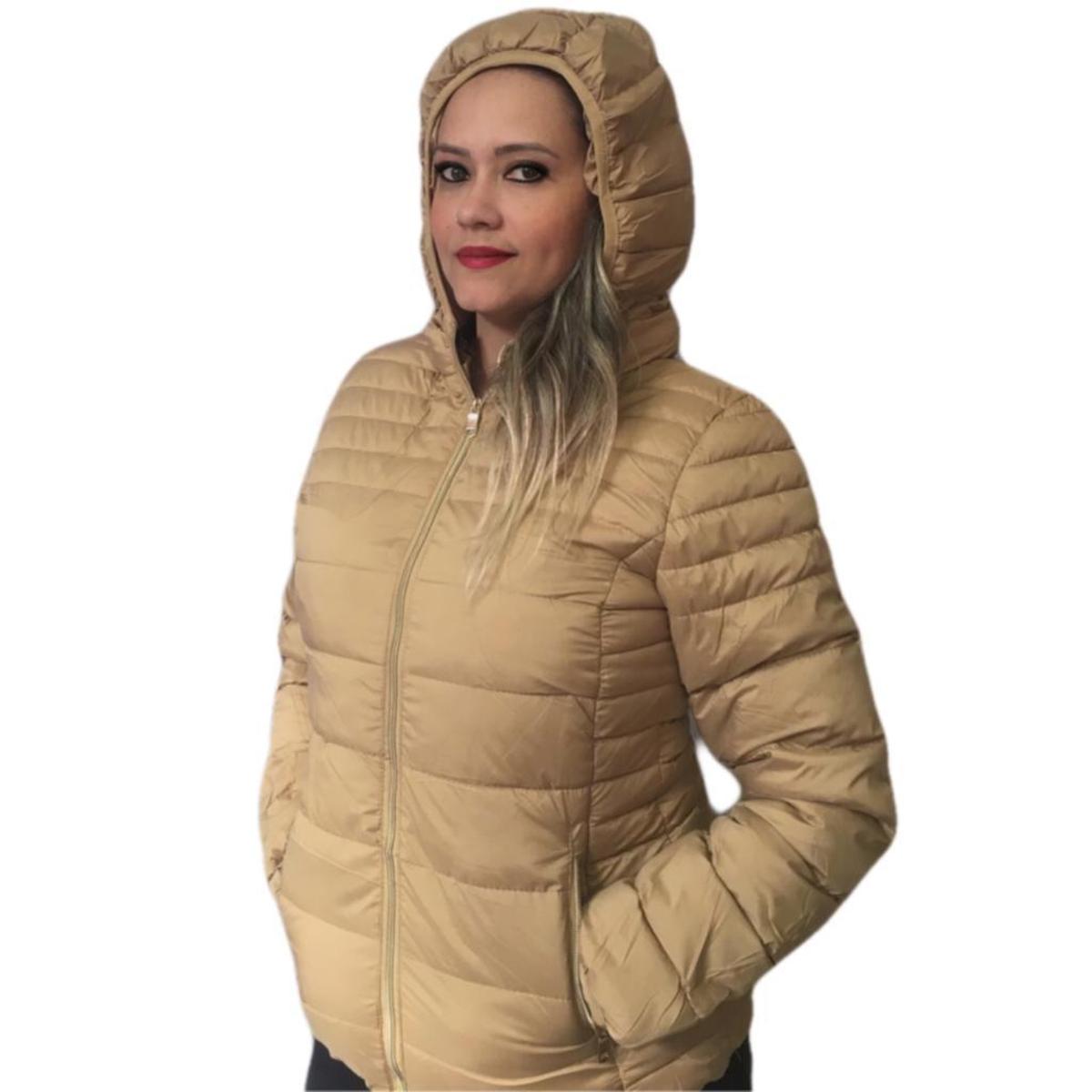 Jaqueta Feminina Bobojaco Acolchoada Nylon Forrada - CARAMELO - EXG ...
