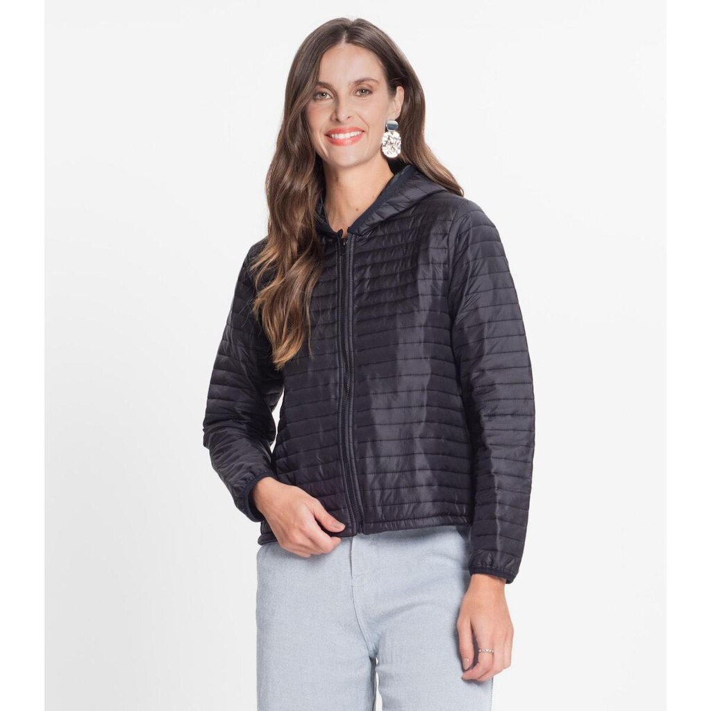 Jaqueta Feminina Com Capuz Rovitex Preto