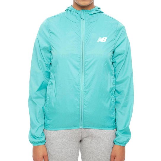 JAQUETA FEMININA CORTA VENTO NEW BALANCE WINDBREAK TURQUESA - Azul Turquesa Menor preço em JAQUETA FEMININA CORTA VENTO NEW BALANCE WINDBREAK TURQUESA - Azul Turquesa