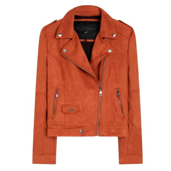 Jaqueta Feminina Ellus Soft Suede Perfect Buckle Terracota