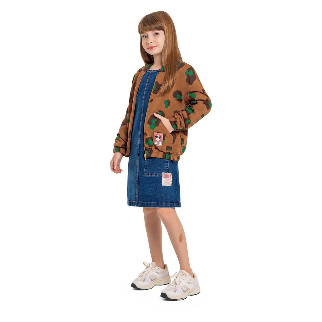 Jaqueta Feminina Infantil com Capuz em Molecotton Gloss