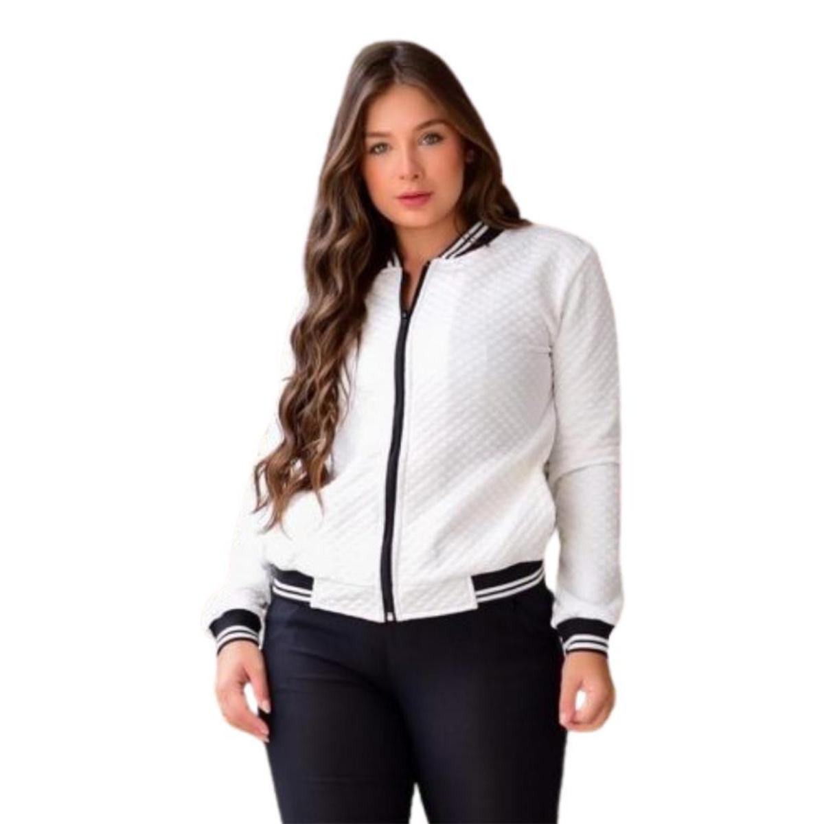 Jaqueta Feminina OFF Blusa de Frio Bomber Inverno Donna Martins Menor preço em Jaqueta Feminina OFF Blusa de Frio Bomber Inverno Donna Martins